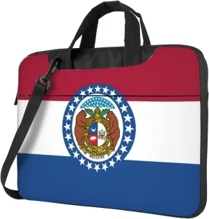 Missouri State Flag Print Laptop Adjustable Shoulder Strap With Handle Accessory Pocket For Men Women