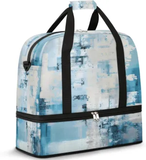 Misty Blue Horizon Travel Duffel Bag, Travel Essentials, Gym Bag for Women, Weekender Overnight Bag With Shoes Compartment, Carry On Bags for Airplanes