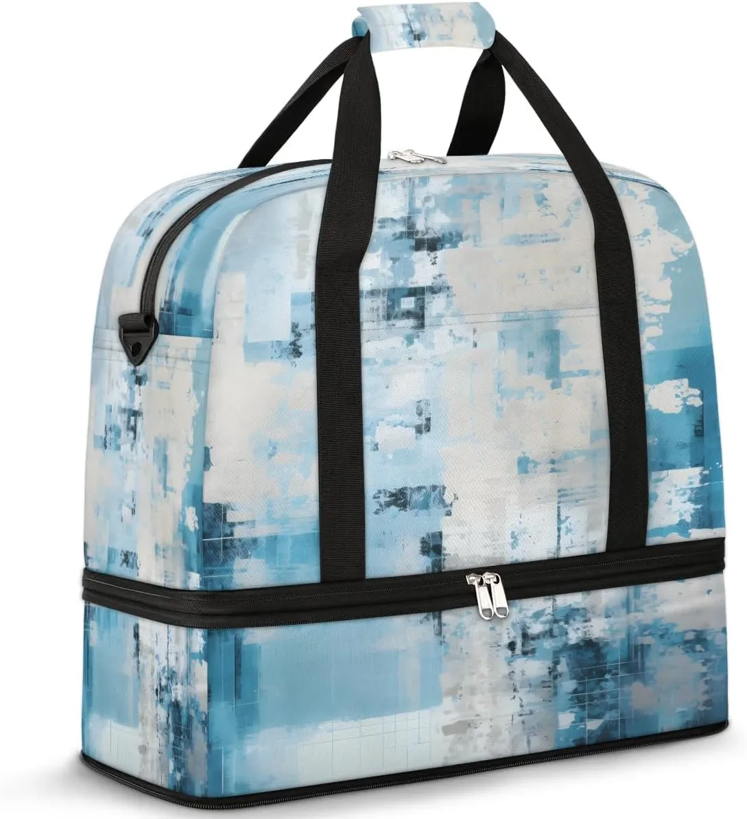 Misty Blue Horizon Travel Duffel Bag, Travel Essentials, Gym Bag for Women, Weekender Overnight Bag With Shoes Compartment, Carry On Bags for Airplanes