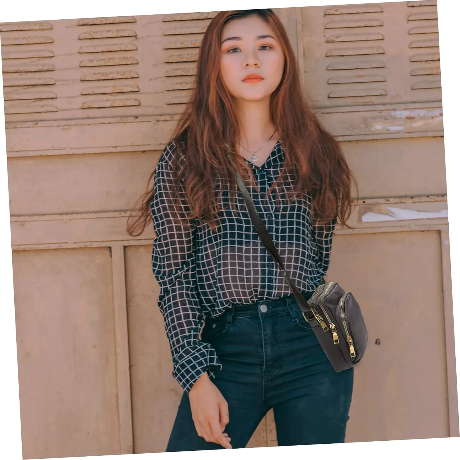 Mobile Phone Bag Women's Nylon Crossbody Shoulder Bag Purple Leisure Bag Pocketbooks for Women Crossbody