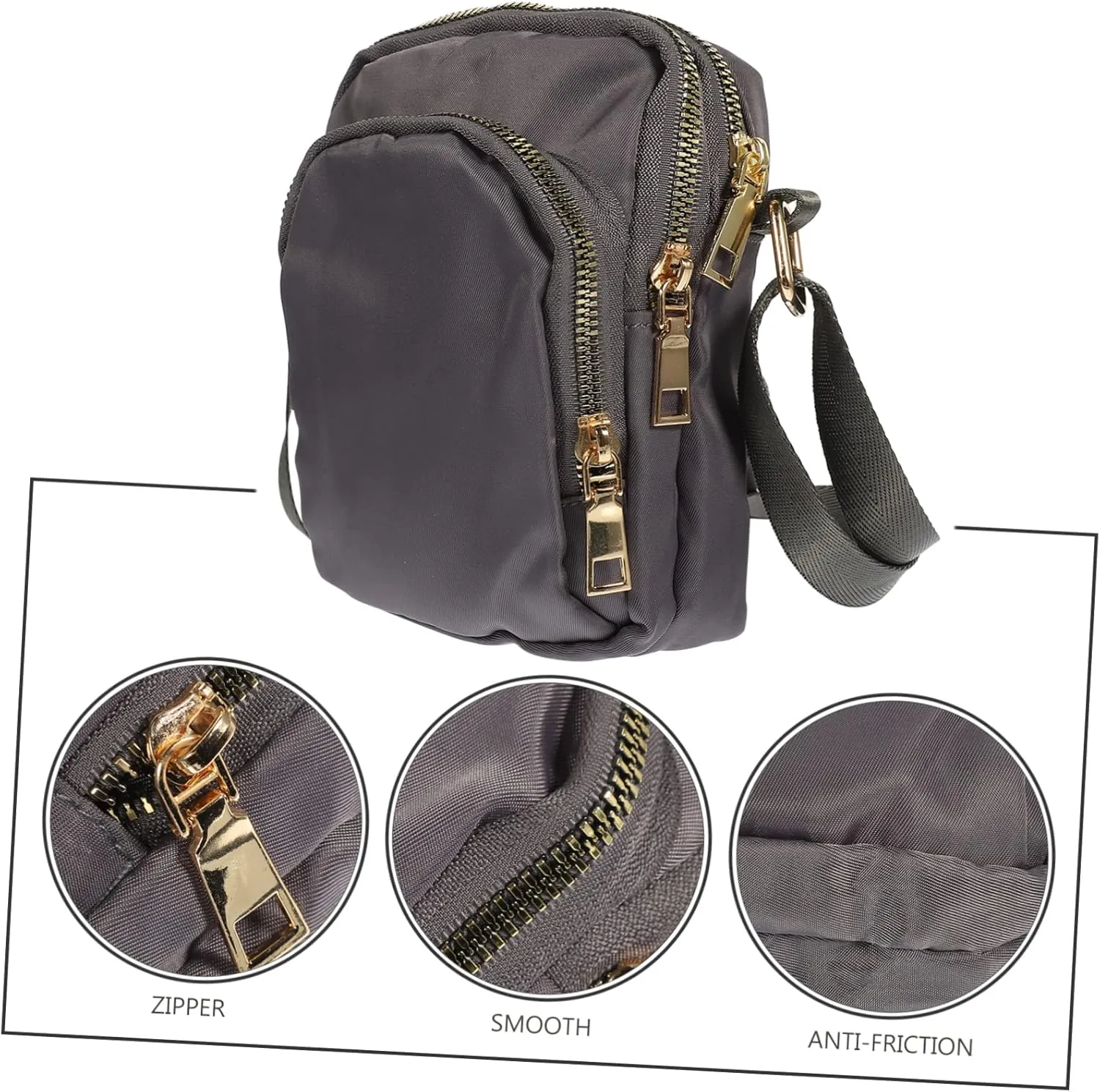 Mobile Phone Bag Women's Nylon Crossbody Shoulder Bag Purple Leisure Bag Pocketbooks for Women Crossbody