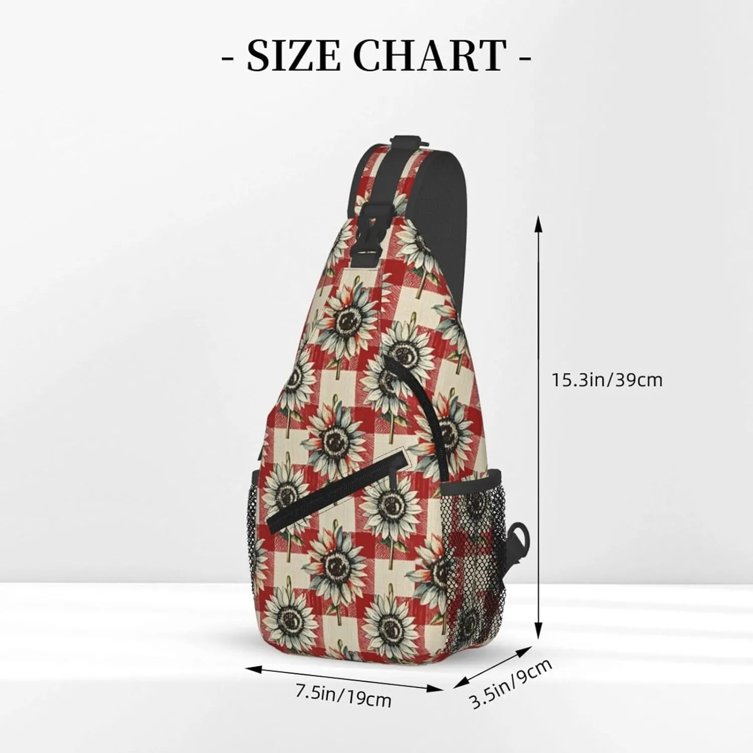 Modern Black Buffalo Sunflower Crossbody Bags Cross Chest Bag Adjustable Sling Backpack for Women Men