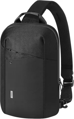 MoKo Compact EDC Sling Bag for New 13-inch iPad Pro M4 & Air M2 2024, Minimalist Chest Shoulder Crossbody Bag for Commute Daily Use, Single Strap Small Daypack for 13" MacBook Air M3/Pro, Black