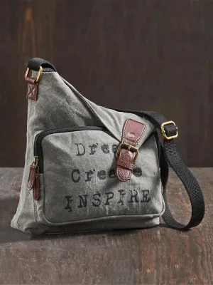 Mona B Upcycled Canvas Crossbody Bag for Men and Women Dream
