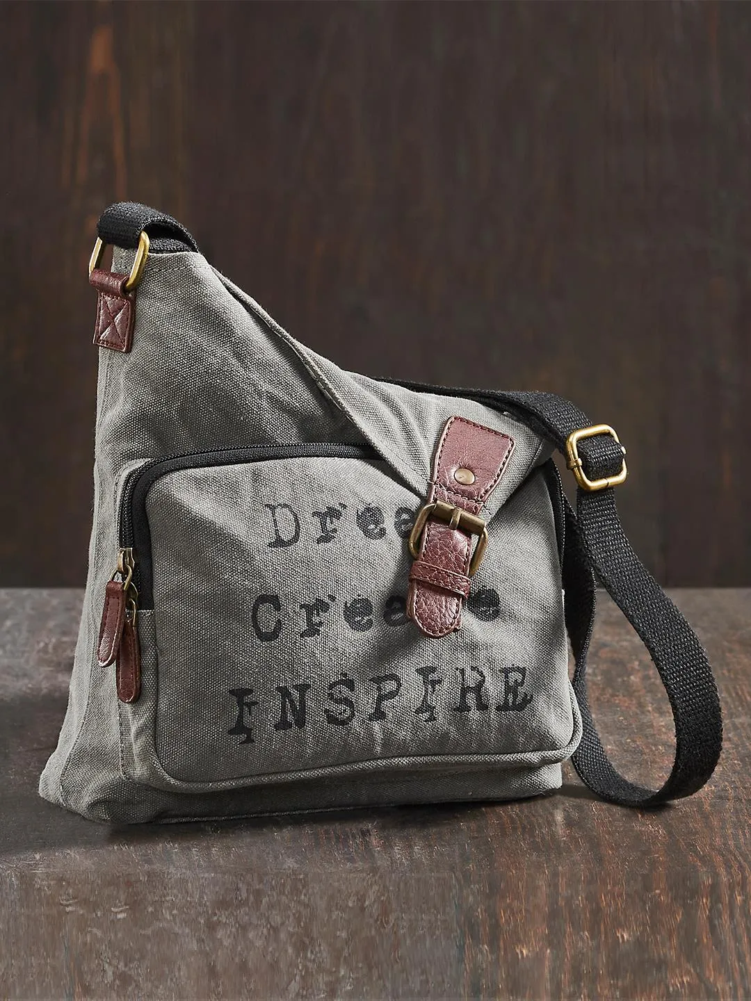 Mona B Upcycled Canvas Crossbody Bag for Men and Women Dream