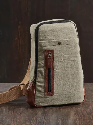 Mona B Upcycled Canvas Crossbody Bag for Men and Women Wanderer