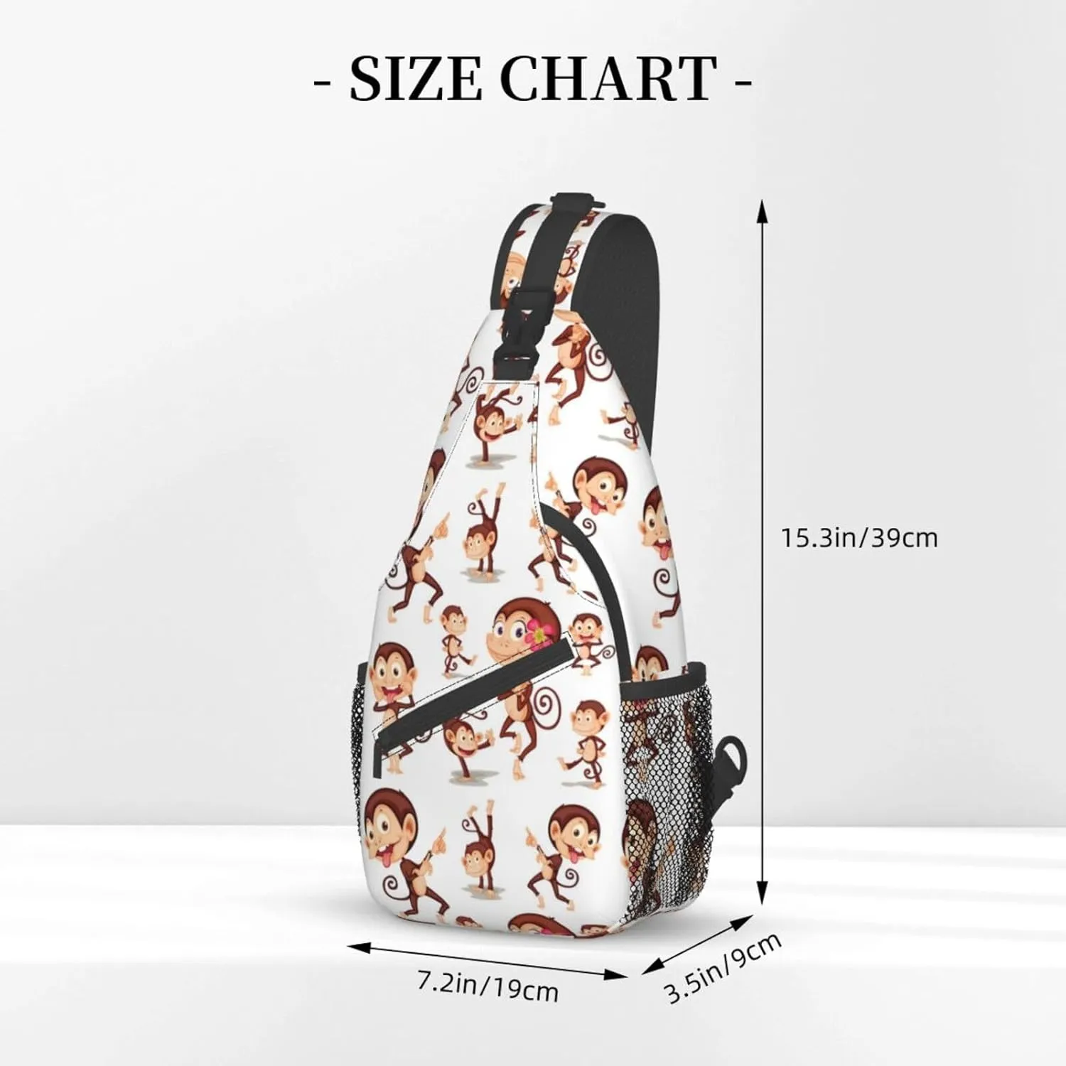 Monkey Shoulder Bag Cute Sling Backpack Daypack Casual Cute Animal Hiking Bag Monkey Backpack Bag Outdoor
