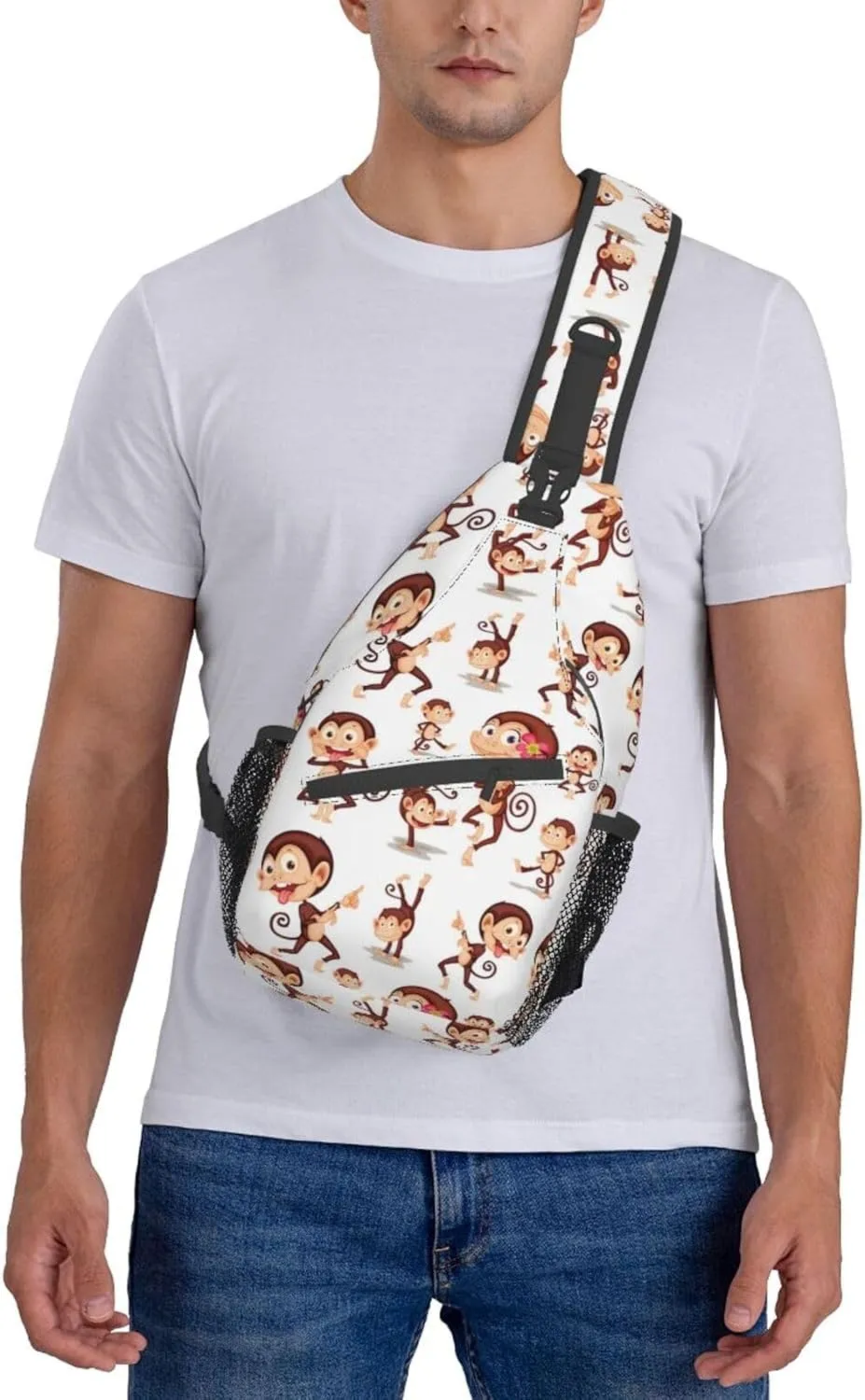 Monkey Shoulder Bag Cute Sling Backpack Daypack Casual Cute Animal Hiking Bag Monkey Backpack Bag Outdoor