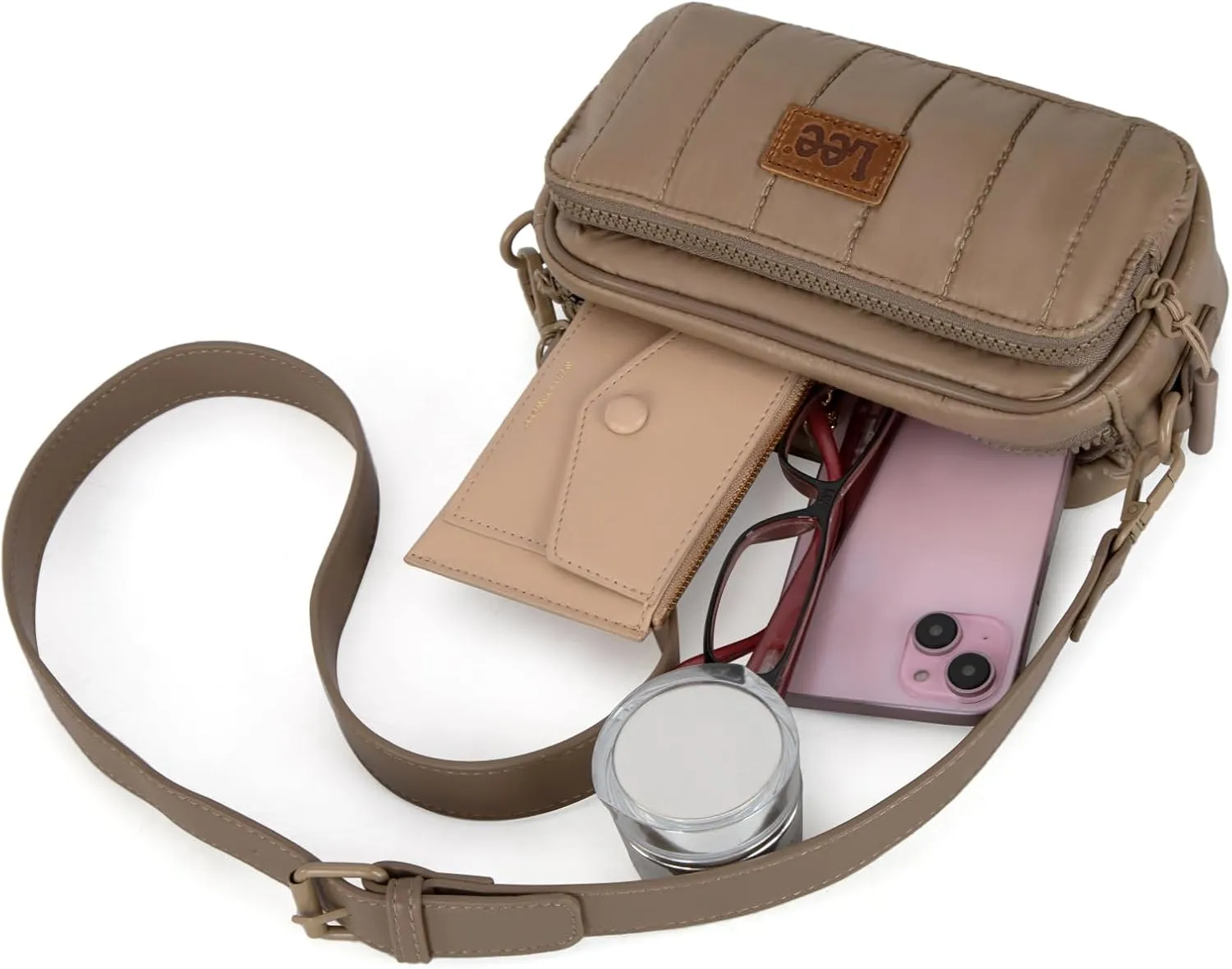 Montana West x Lee Puffer Crossbody Bags for Women Small Quilted Lightweight Water-resistant Purse with Adjustable Strap