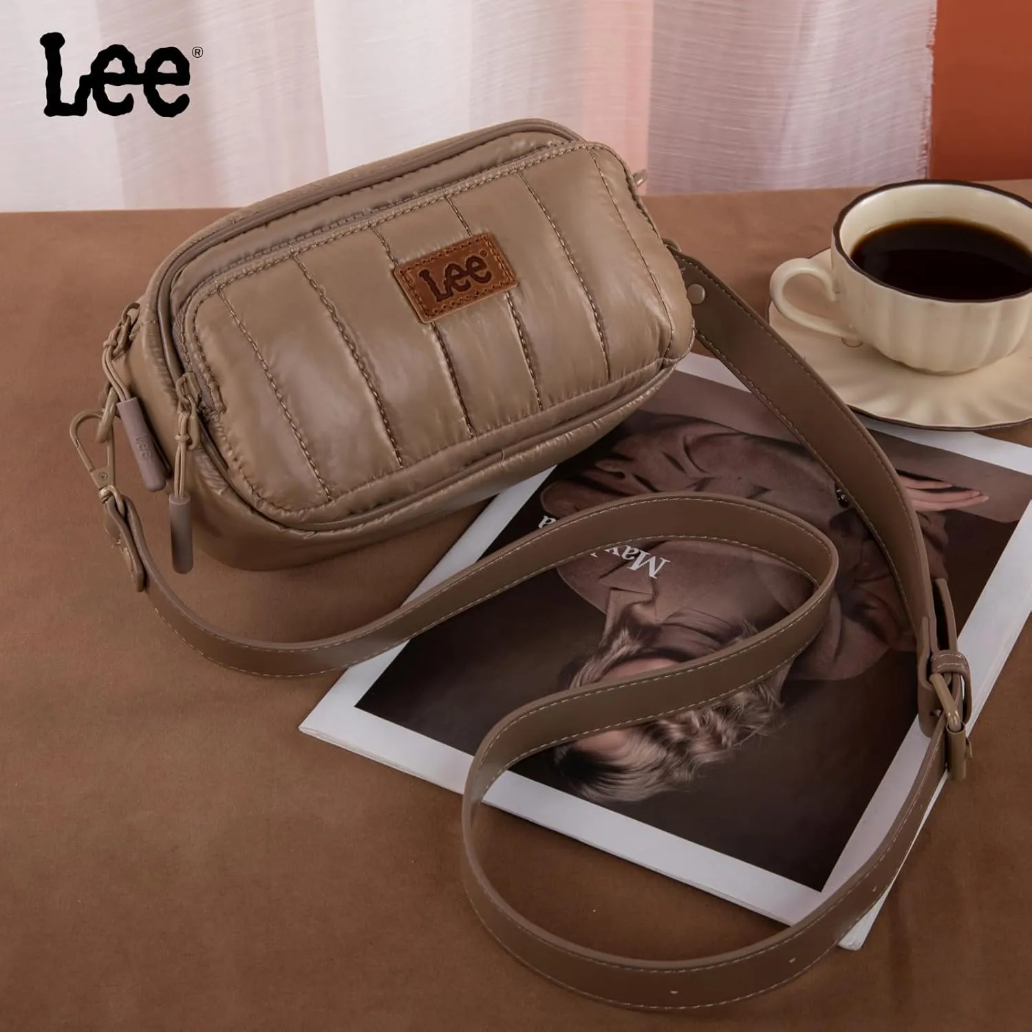 Montana West x Lee Puffer Crossbody Bags for Women Small Quilted Lightweight Water-resistant Purse with Adjustable Strap