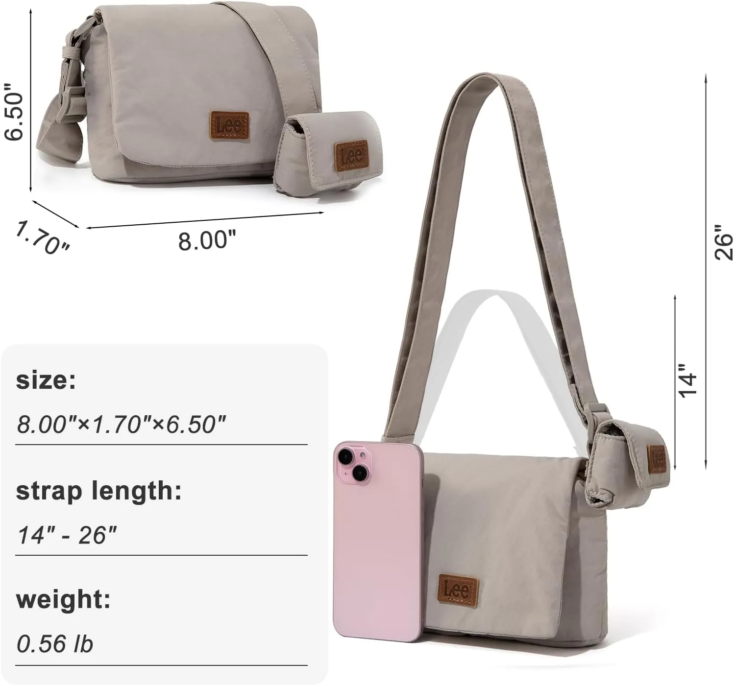 Montana West x Lee Small Crossbody Bags for Women Lightweight Mini Shoulder Bag with Earphone Pouch