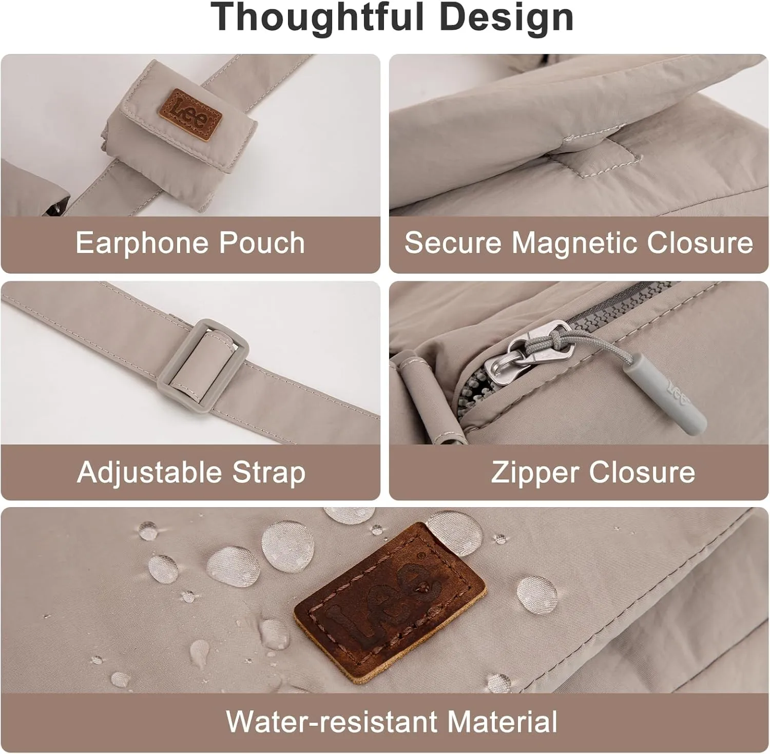 Montana West x Lee Small Crossbody Bags for Women Lightweight Mini Shoulder Bag with Earphone Pouch