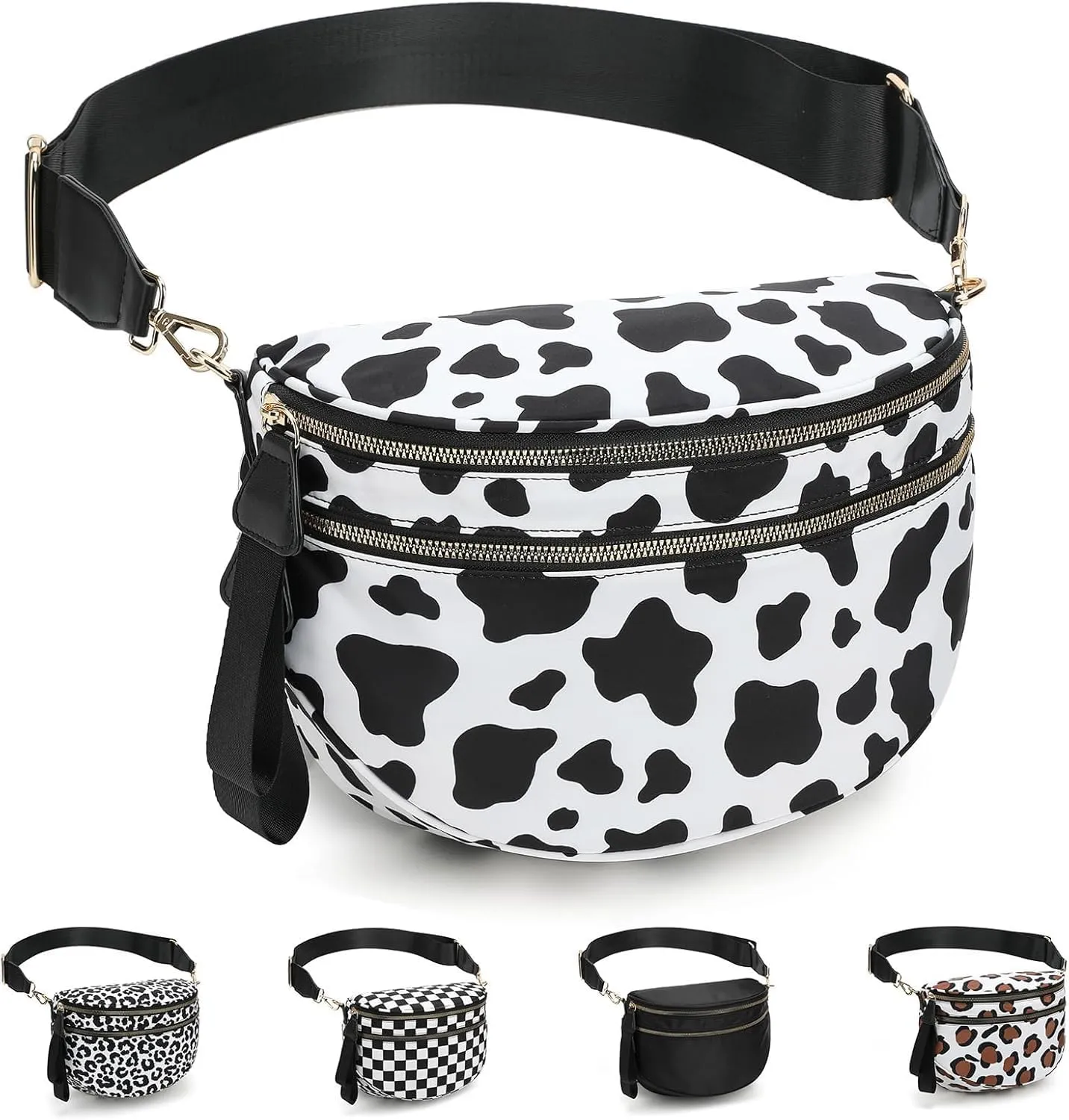Mosaic Bum Sling Bag Checkered Bum Bag Crossbody Nylon Bum Bags for Women Crossbody Checkereds Purse