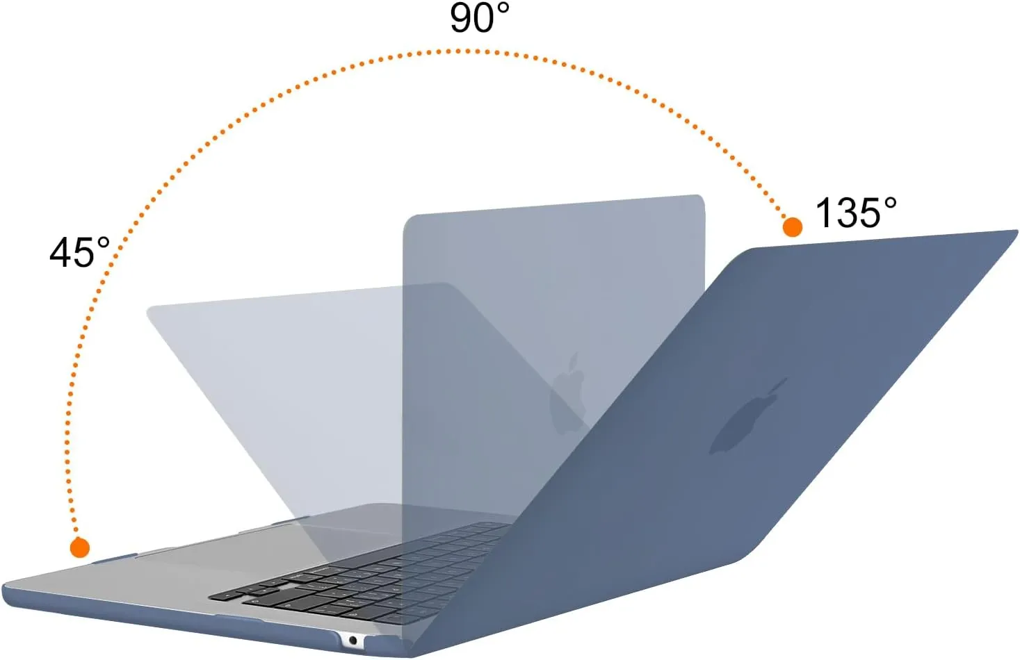 MOSISO Compatible with MacBook Air 15 inch Case M4 M3 M2 2025 2024 2023 Release A3241 A3114 A2941 with Touch ID, Plastic Hard Shell Case&Keyboard Cover&Screen Protector&Storage Bag, Steel Blue