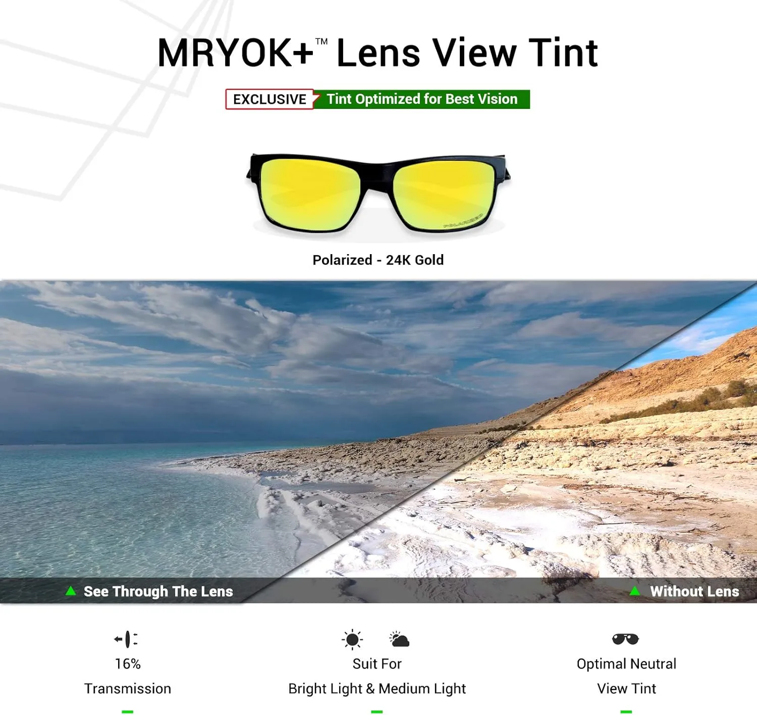 Mryok Replacement Lenses Compatible with Ray-Ban RB3457 59mm - Options