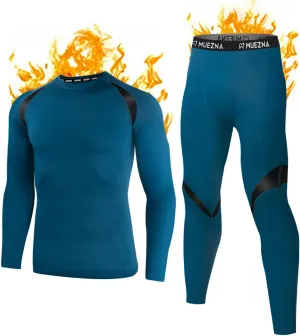 Muezna Men's Thermal Top and Bottom Set Underwear Long Johns Base Layer with Soft Fleece Lined