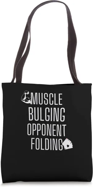 Muscle Bulging Opponent Folding Funny Workout Gym Poker Tote Bag