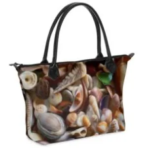Nappa Leather Zipper  Hand Bag "Nå Pupu Makena - Makena Shells"
