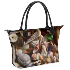 Nappa Leather Zipper  Hand Bag "Nå Pupu Makena - Makena Shells"