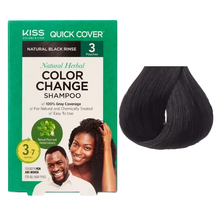 Natural Herbal Color Change Shampoo  Natural Black -3 PACK Color Shampoo