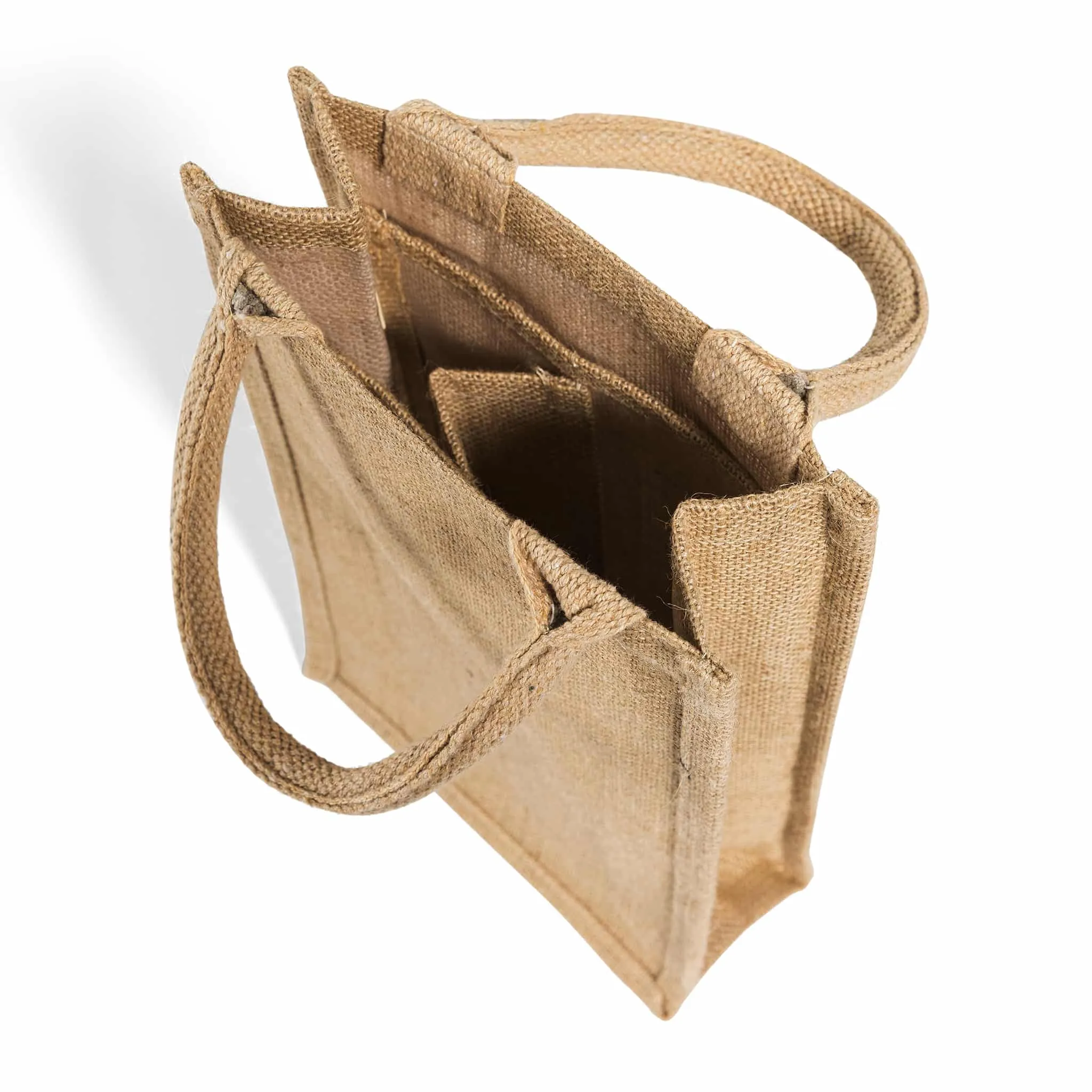 Natural Jute Wine Bags / Burlap Wine Tote Bags with Removable Dividers