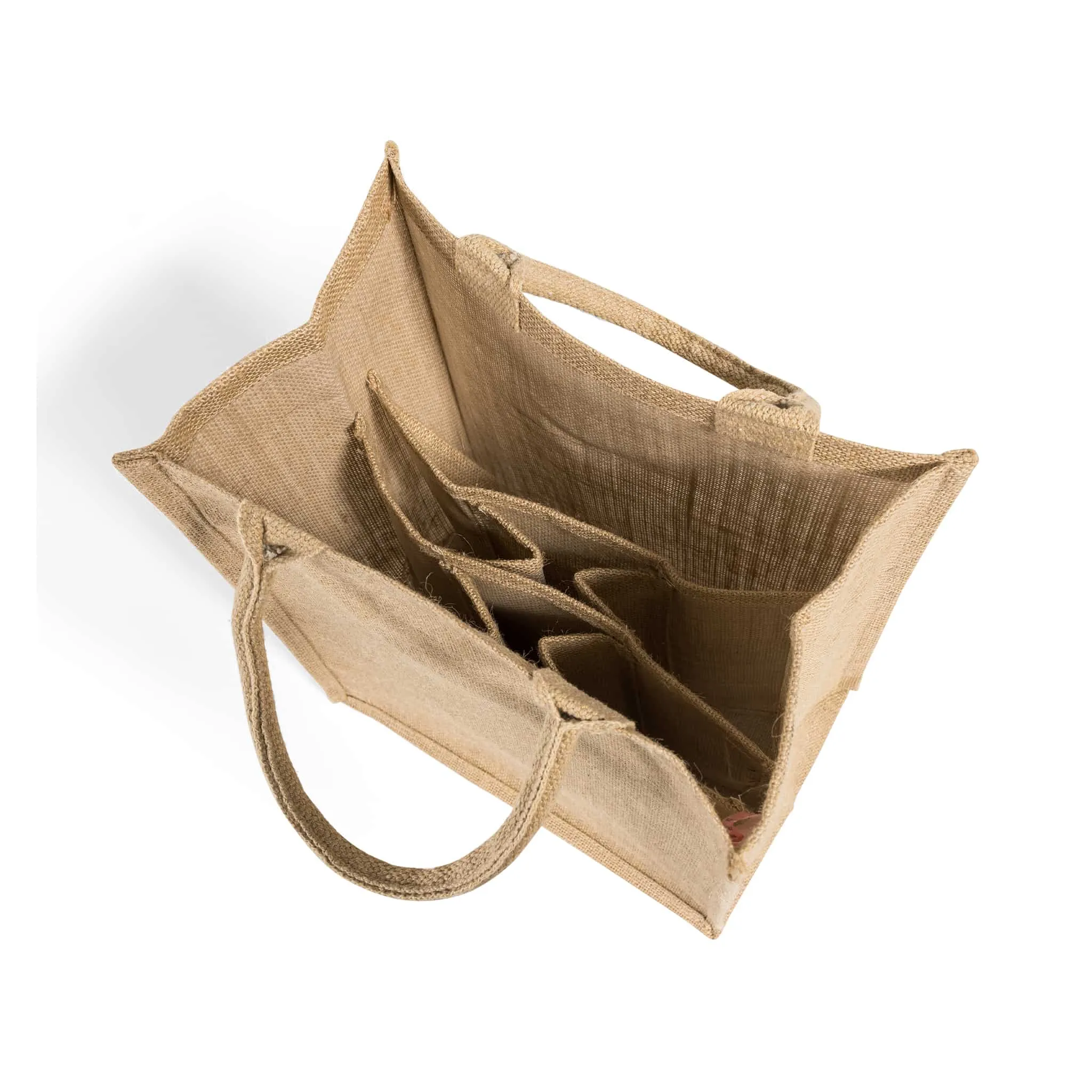Natural Jute Wine Bags / Burlap Wine Tote Bags with Removable Dividers