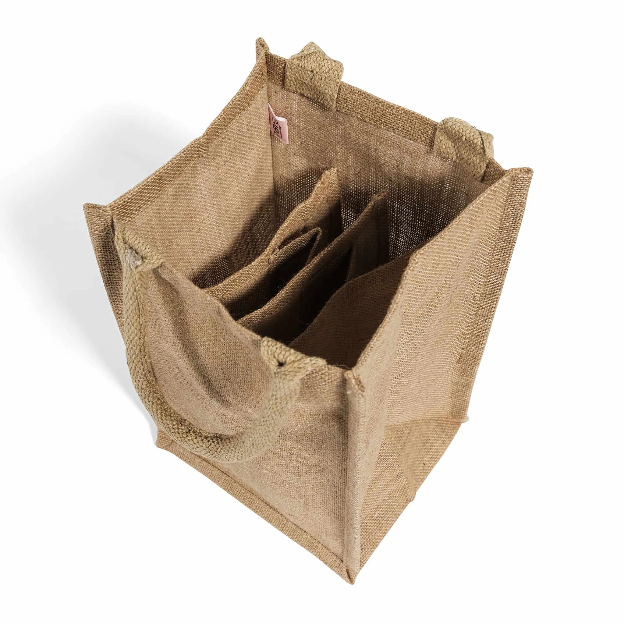 Natural Jute Wine Bags / Burlap Wine Tote Bags with Removable Dividers