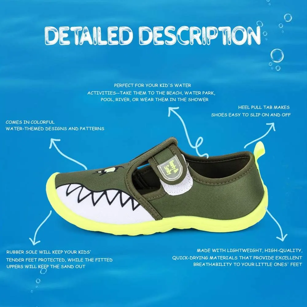 nerteo Boys Girls Cute Aquatic Water Shoes & Beach, Swim, Pool, Water Park & Toddler/Little Kid
