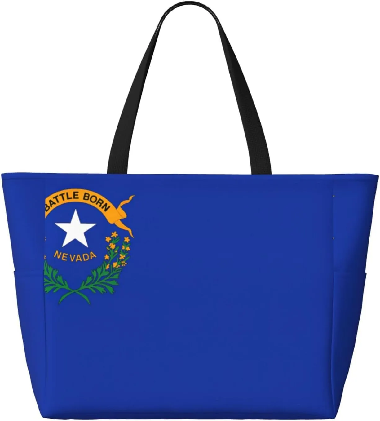 Nevada State Flag Large Capacity Foldable Tote Bag Women Beach Tote Bag Handbag Gym Bag Travel Shopping Bag