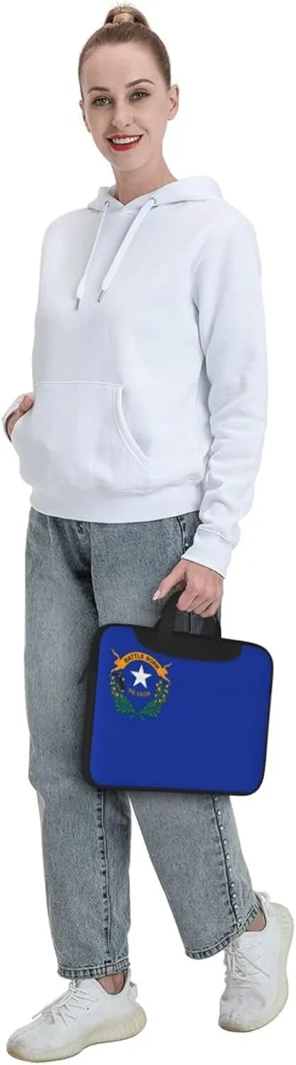 Nevada State Flag Print Laptop Adjustable Shoulder Strap With Handle Accessory Pocket For Men Women