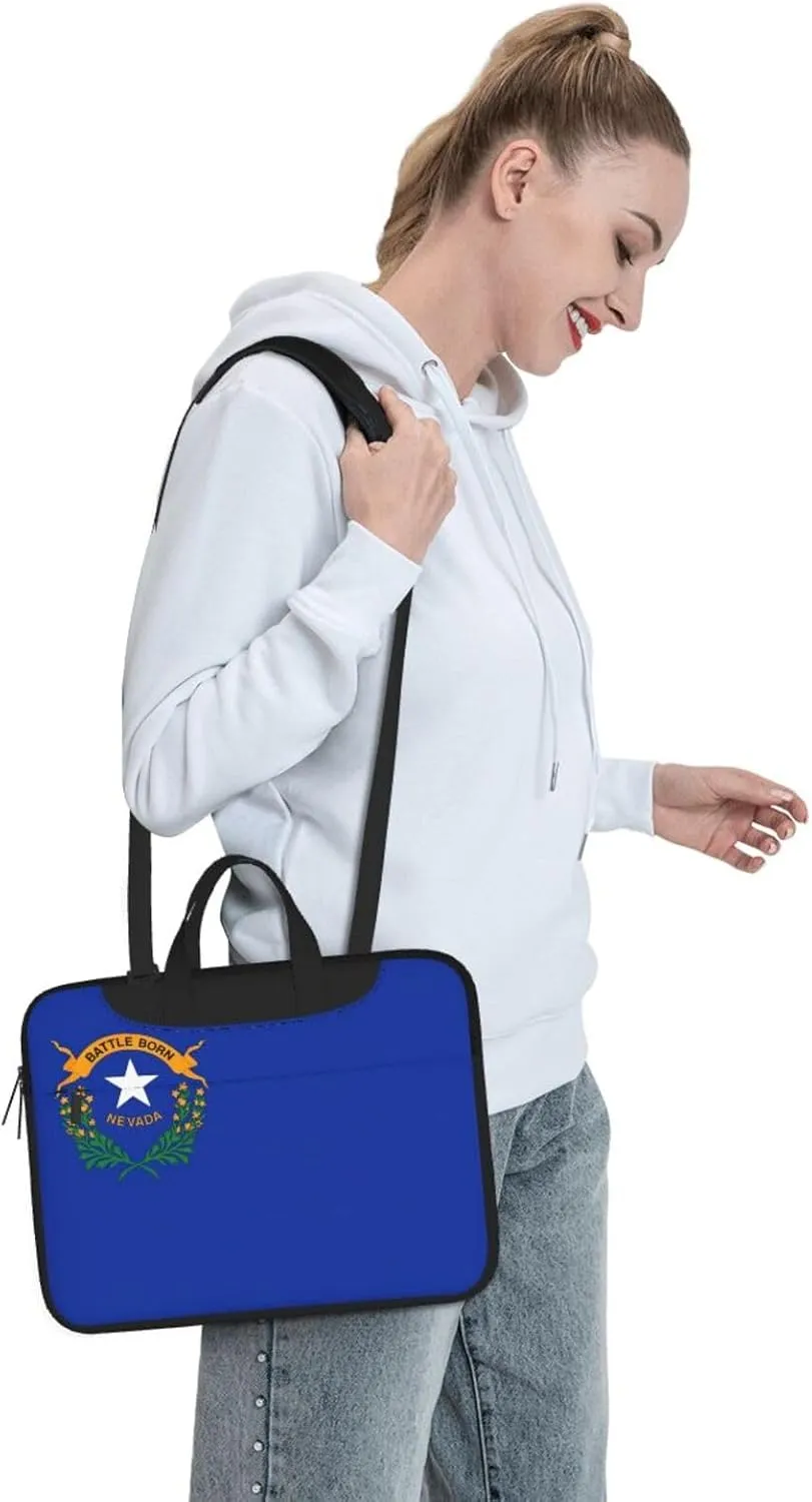 Nevada State Flag Print Laptop Adjustable Shoulder Strap With Handle Accessory Pocket For Men Women