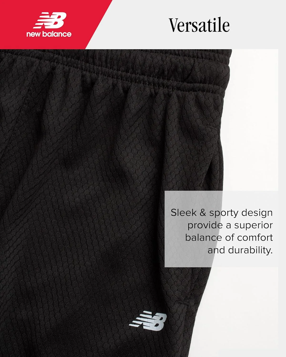 New Balance Boys' Active Shorts - Performance Gym Shorts with Pockets - Kids' Mesh Athletic Shorts for Boys' (Size: 4-20)