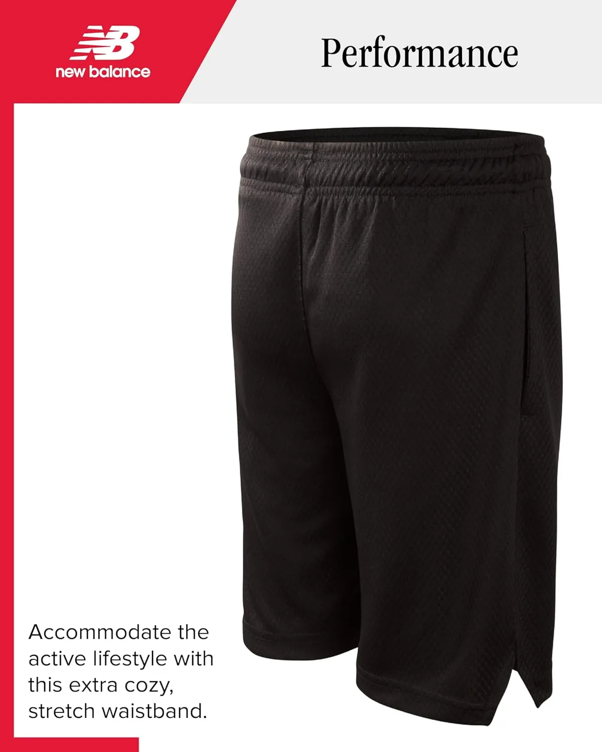 New Balance Boys' Active Shorts - Performance Gym Shorts with Pockets - Kids' Mesh Athletic Shorts for Boys' (Size: 4-20)