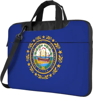 New Hampshire State Flag Print Laptop Adjustable Shoulder Strap With Handle Accessory Pocket For Men Women