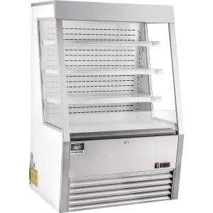Nexel Refrigerated Open Air Merchandiser w/Curtain, 13.8 Cu. Ft., Stainless Steel