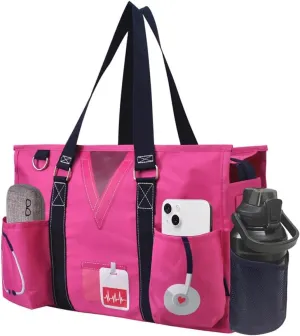 NGIL Utility Water Resistant Tote Bag, Top Zipper Closure, Perfect Gifts for Working Women, Nurses, Gym bag
