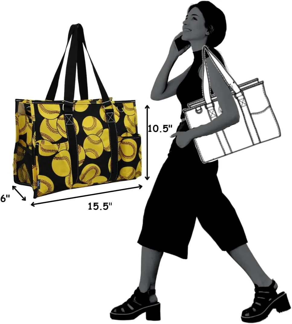 NGIL Utility Water Resistant Tote Bag, Top Zipper Closure, Perfect Gifts for Working Women, Nurses, Gym bag