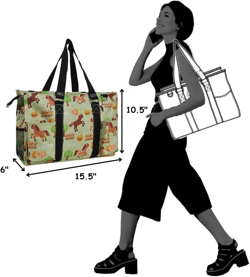 NGIL Utility Water Resistant Tote Bag, Top Zipper Closure, Perfect Gifts for Working Women, Nurses, Gym bag