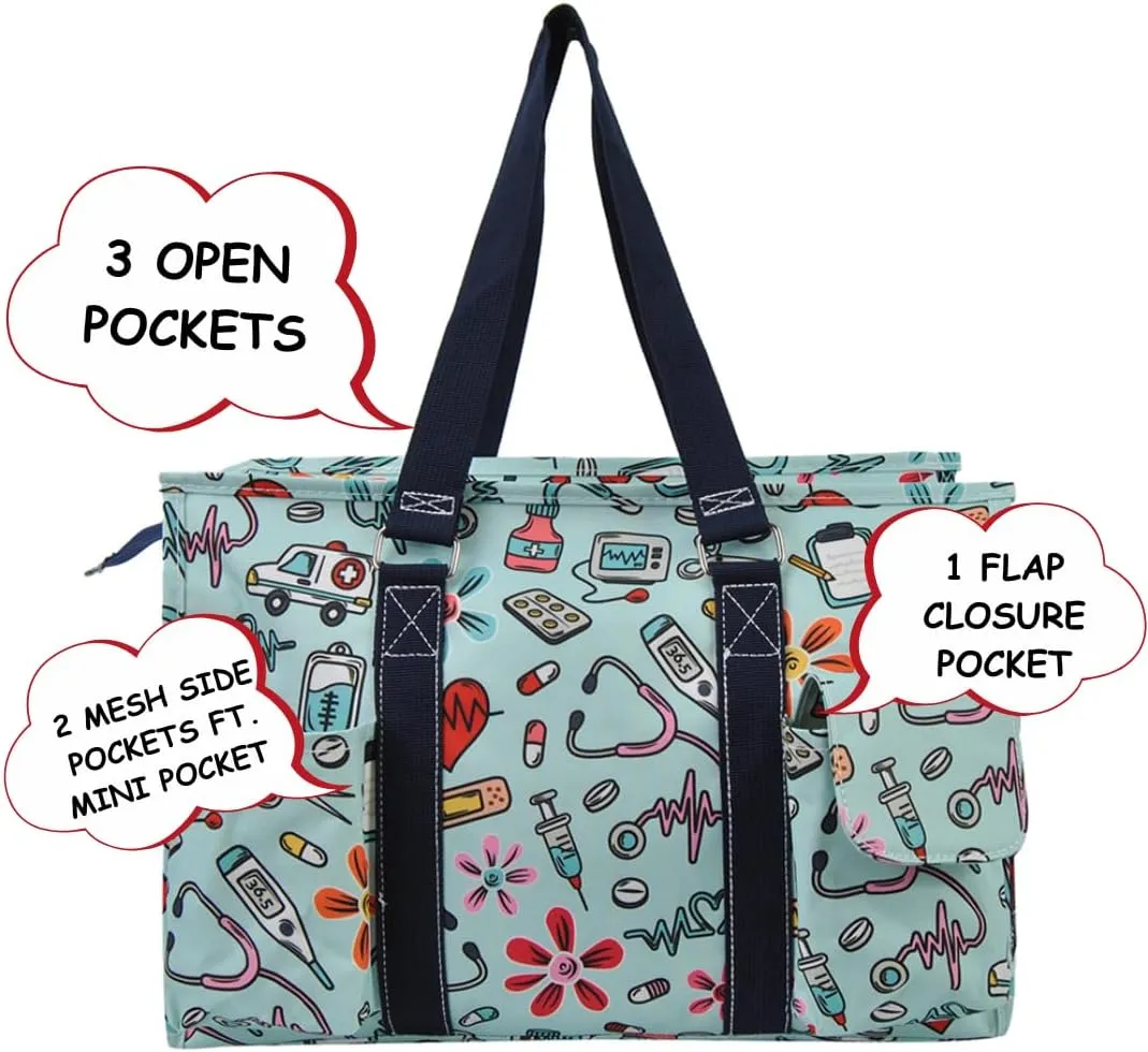 NGIL Utility Water Resistant Tote Bag, Top Zipper Closure, Perfect Gifts for Working Women, Nurses, Gym bag