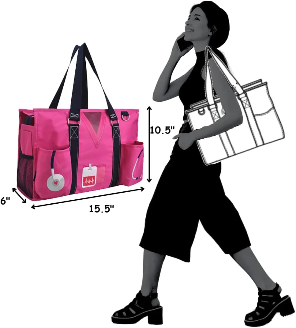 NGIL Utility Water Resistant Tote Bag, Top Zipper Closure, Perfect Gifts for Working Women, Nurses, Gym bag