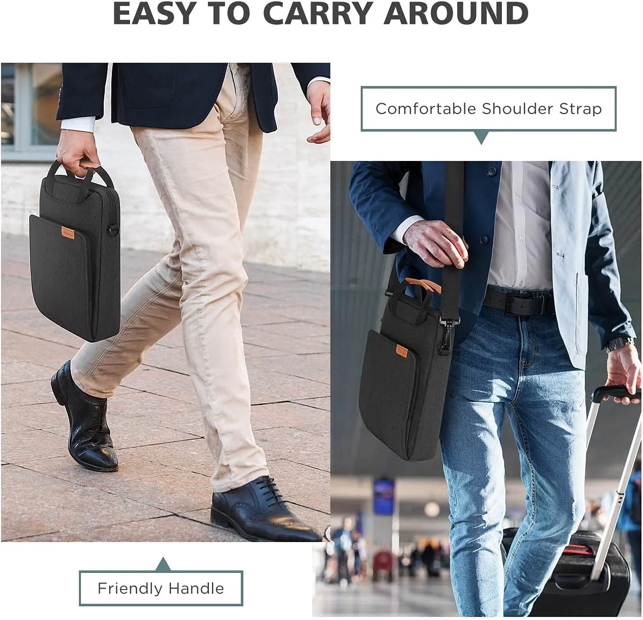 NIDOO Laptop Shoulder Bag for 13" 13.6" Macbook Air M4 M3 M2/ MacBook Pro / 12.9" 13" iPad Pro M4/ 13" iPad Air M2 M3 / 13 inch Surface Pro 10 9 8, Vertical Laptop Sleeve Handbag for 13.4" XPS Samsung