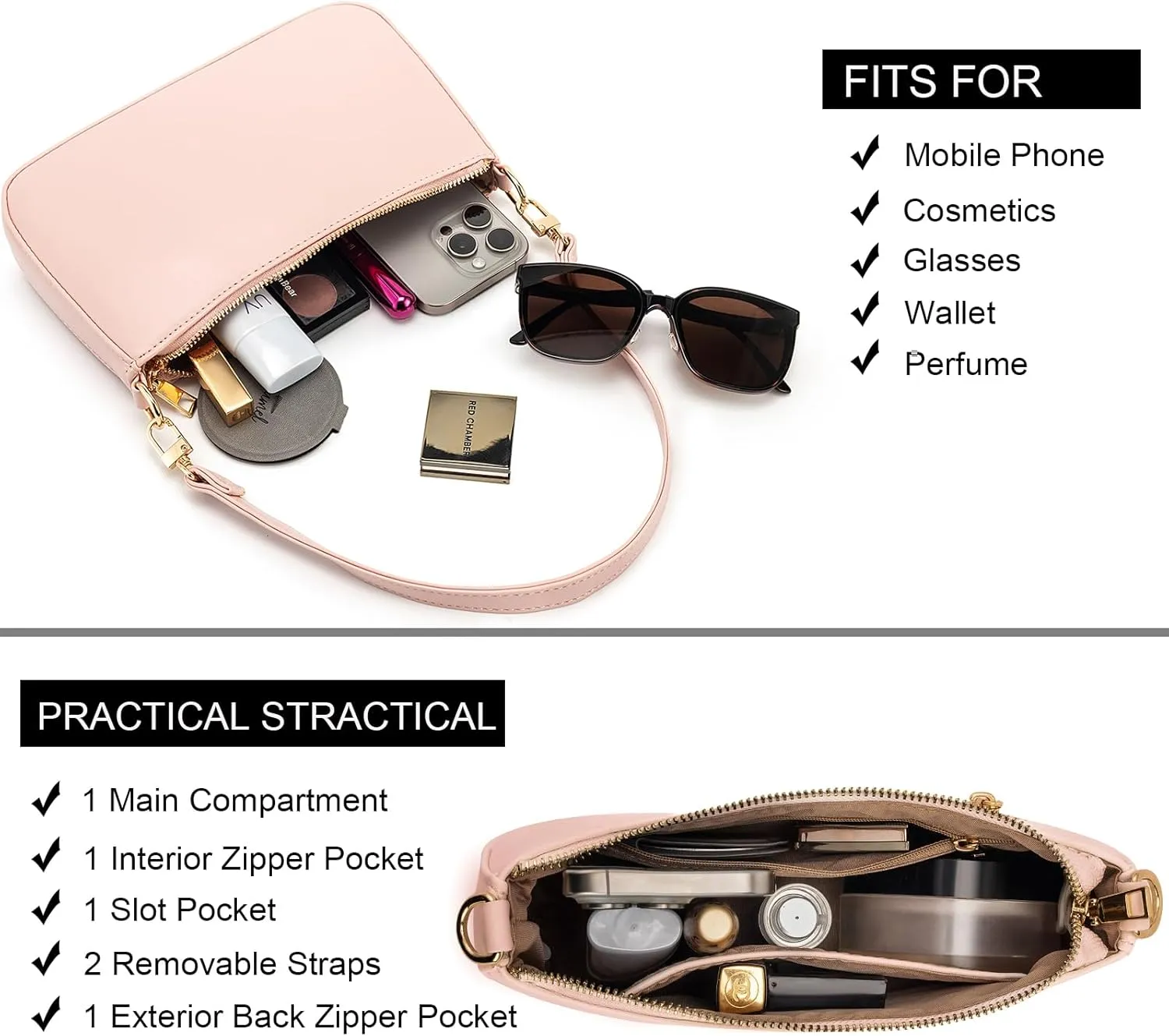 NIUEIMEE ZHOU Shoulder Bag for Women Retro Vegan Leather Classic Clutch Tote HandBags Purses with Zipper Closure