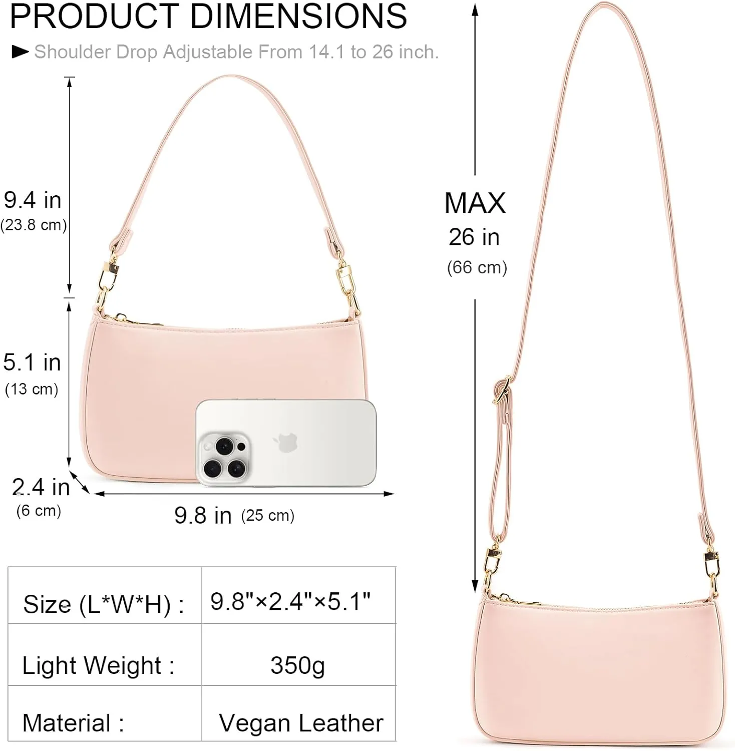 NIUEIMEE ZHOU Shoulder Bag for Women Retro Vegan Leather Classic Clutch Tote HandBags Purses with Zipper Closure
