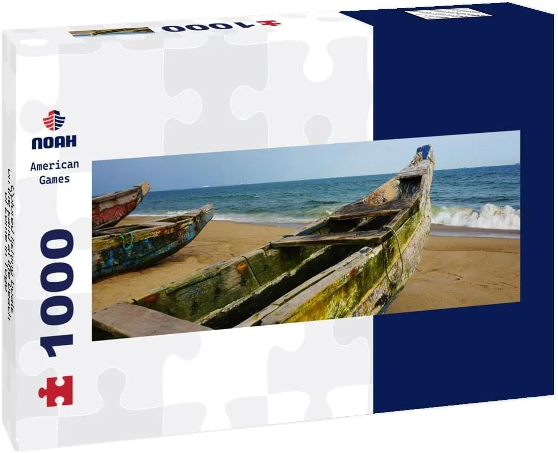 Noah Jigsaw Puzzle Colored Fishing Boats on The Sand at The Beach of Lome in Togo 1000 Pieces