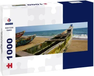 Noah Jigsaw Puzzle Colored Fishing Boats on The Sand at The Beach of Lome in Togo 1000 Pieces