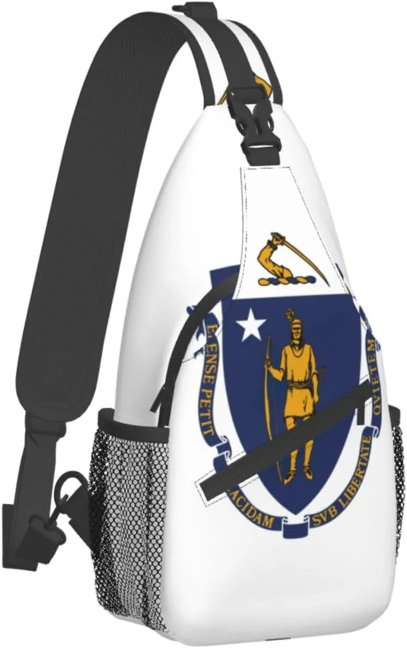 North Carolina State Flag Print Small Backpack Sling Bag For Women Men, Chest Bag Daypack Crossbody For Travel Sport