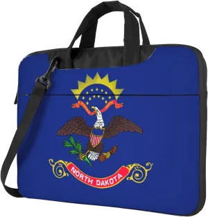 North Dakota State Flag Print Laptop Adjustable Shoulder Strap With Handle Accessory Pocket For Men Women