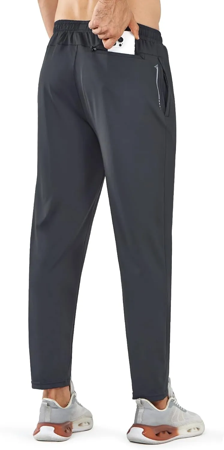 NORTHYARD Men’s Athletic Track Pants Sweatpants with Zipper Pockets Workout Gym Jogger Pants Open Bottom