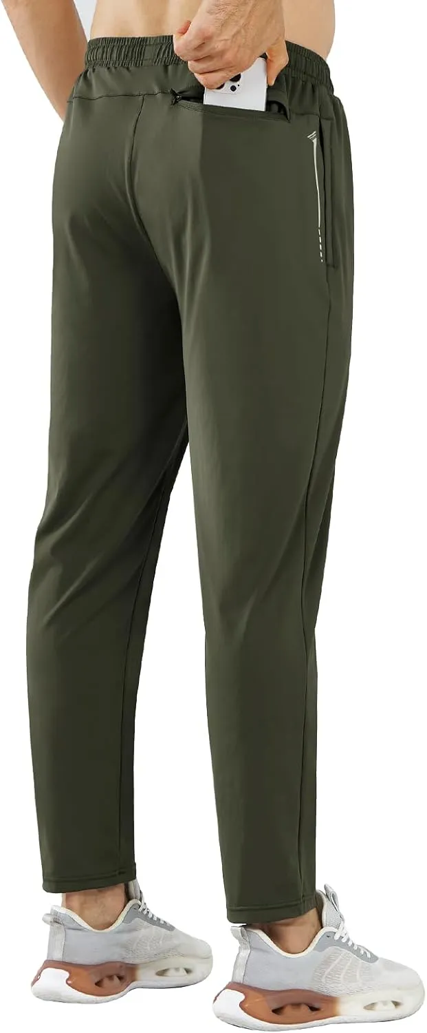 NORTHYARD Men’s Athletic Track Pants Sweatpants with Zipper Pockets Workout Gym Jogger Pants Open Bottom