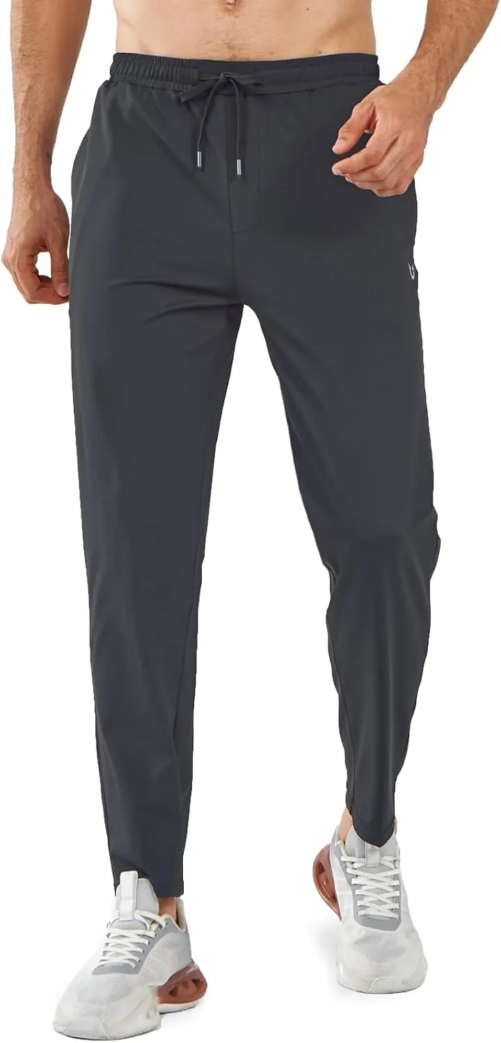 NORTHYARD Men’s Athletic Track Pants Sweatpants with Zipper Pockets Workout Gym Jogger Pants Open Bottom